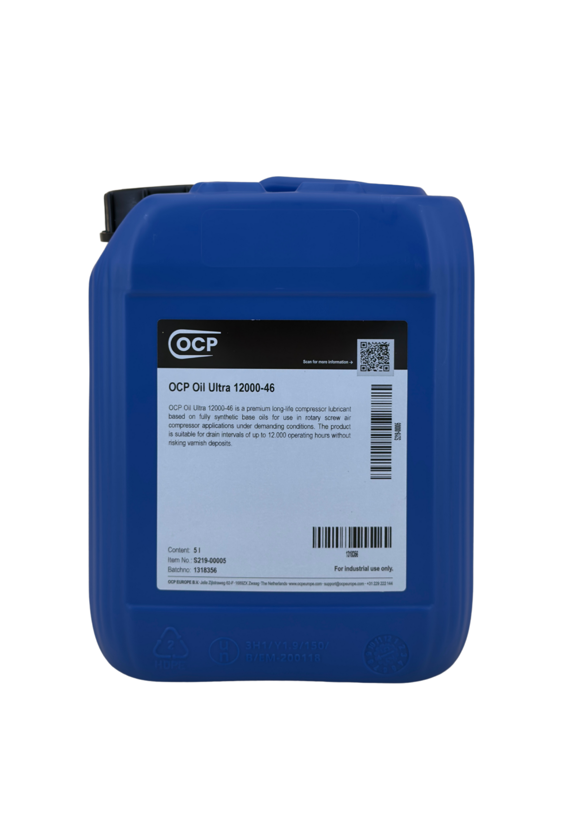 OCP Oil Prime 12000-46 5 L jerrycan, front label
