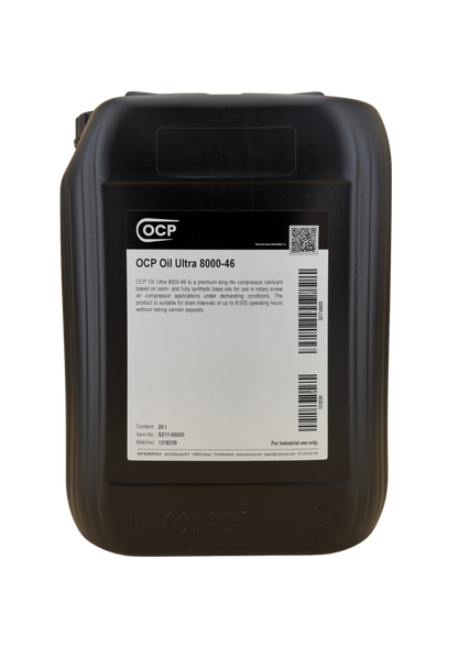 OCP Oil Ultra 8000-46 20 L jerrycan, front label
