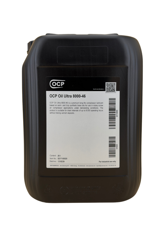 OCP Oil Ultra 8000-46 20 L jerrycan, front label